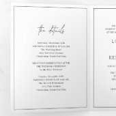 Tijdloze Monogram Zwart-Wit Elegante Huwelijk Drieluik Uitnodiging (Binnenzijde eerst)