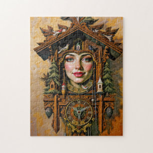 “Tijdloze Muze” – Een Koekoeksklok Portret Legpuzzel