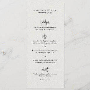 Tijdloze Neutrale Beige Elegante Bruiloft Menu