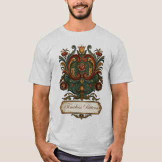 Tijdloze Noorse Rosemaling T-shirt: Een Erfenis va T-shirt