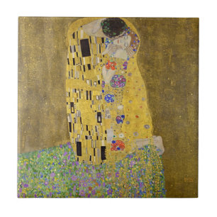 Tijdloze passie - Gustav Klimt's 'De Kus' op Tegeltje