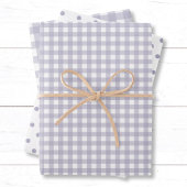 Tijdloze pastellavendel Gingham Polka Dot Pattern Inpakpapier Vel