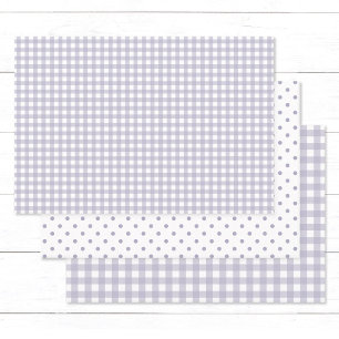 Tijdloze pastellavendel Gingham Polka Dot Pattern Inpakpapier Vel
