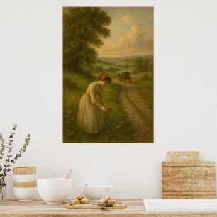 Tijdloze platteland Britse landschap muurkunst Poster