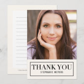 Tijdloze Raster BEWERKBARE KLEUR Bedankkaart (Voorkant / Achterkant)