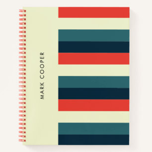 Tijdloze Retro Vibe Kleurrijke Horizontale Strepen Notitieboek