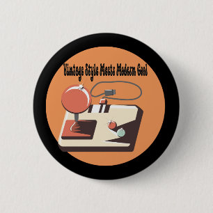 Tijdloze retro vibes ronde button 5,7 cm