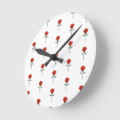 tijdloze rode roos ronde klok (Hoek)