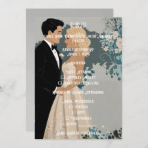 Tijdloze Romance: aquarel bruid en bruidegom