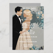 Tijdloze Romance: aquarel bruid en bruidegom