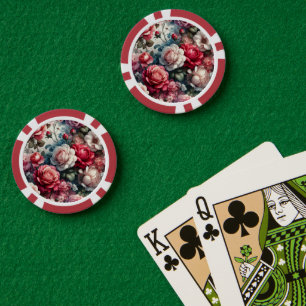 Tijdloze Roos Bloemige Charme Poker Chips