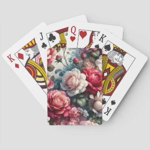 Tijdloze Roos Bloemige Charme Pokerkaarten