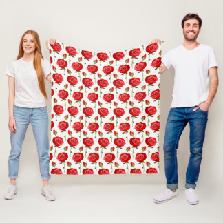Tijdloze Roos Fleece Deken