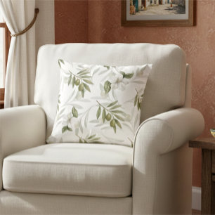 Tijdloze Sage Olijf Aquarel Chic Kussen