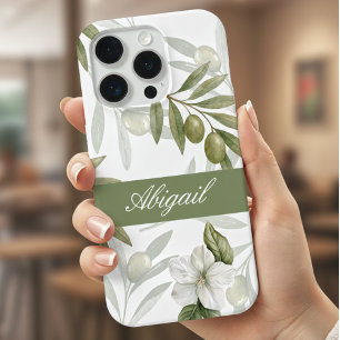 Tijdloze Sage Olijf Waterverf Chic Naam iPhone 15 Pro Hoesje