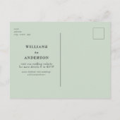 Tijdloze Sage Vierkante Bruiloft Save the Date Briefkaart (Achterkant)