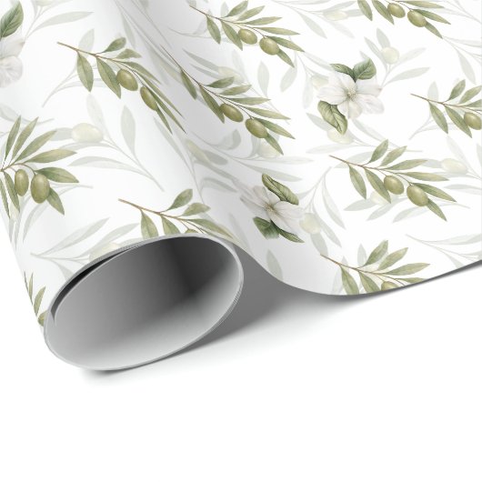 Tijdloze Salie Olijf Aquarel Chic Cadeaupapier (Rol Hoek)