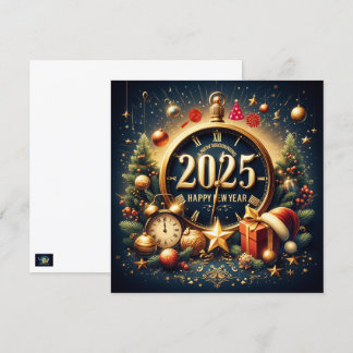 Tijdloze Schatten: 2025 Binnenhalen in Gouden Prac Feestdagenkaart