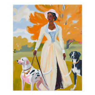Tijdloze schoonheid: Afro-vrouw en Dalmatiër in de Perfect Poster