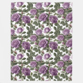 Tijdloze schoonheid: Paarse provinciale  Rozen Fleece Deken (Voorkant)