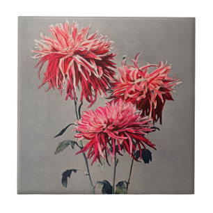 Tijdloze schoonheid van Japanse kunst - Bloemen Tegeltje