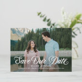 Tijdloze Script Bewerkbare Kleur Save The Date Kaa Kaart (Staand voorkant)