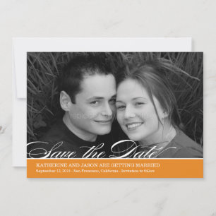 Tijdloze Script Foto Save The Date - Oranje
