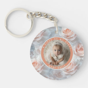 Tijdloze Secret Santa-cadeaus Foto Roos Bloem Sleutelhanger
