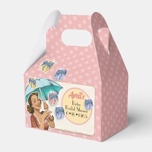 Tijdloze stijl paraplu bruidsfeest cadeauverpakkin bedankdoosjes (Achterkant)