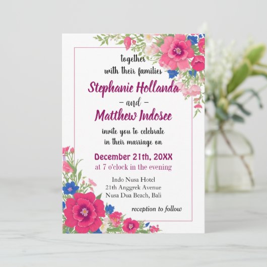 Tijdloze symboliek Foxglove in bruiloft viering Kaart (Staand voorkant)