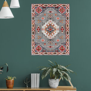 Tijdloze Threads: Erfgoed Boho Marokkaanse geometr Poster