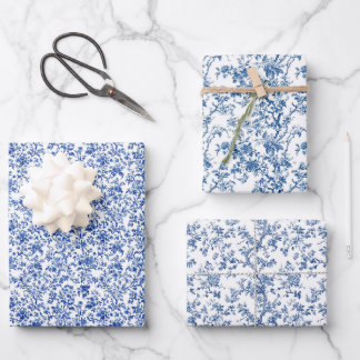 Tijdloze Toile Bloemen 3 Inpakpapier Vel