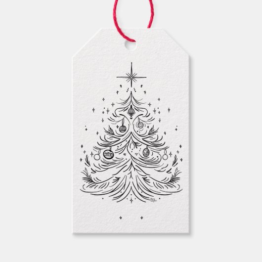 Tijdloze Tree Kraft Gift Labels – Rustieke Elegant Cadeaulabel (Voorkant)