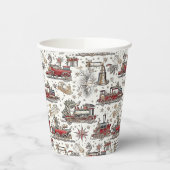 Tijdloze trein: feestelijk papieren bekers (Links)