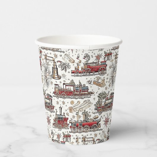Tijdloze trein: feestelijk papieren bekers (Rechts)