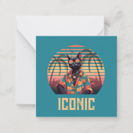 Tijdloze Tropical Cat Attitude Flat Note Notitiekaartje