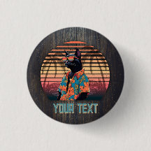 Tijdloze tropische kattenhouding 1 inch ronde Butt