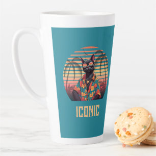Tijdloze tropische kattenhouding latte mok
