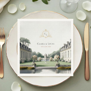 Tijdloze Tuin Frans Château Monogram Huwelijk Servet
