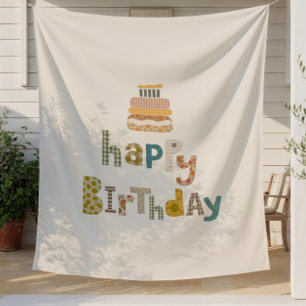 Tijdloze Verjaardagsbanner, Gepersonaliseerde Verj Wandkleed
