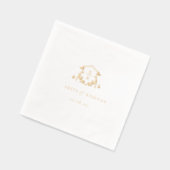 Tijdloze Vines Monogram Bruiloft Crest Folie Servetten (Links)