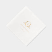 Tijdloze Vines Monogram Bruiloft Crest Folie Servetten (Rechts)