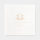 Tijdloze Vines Monogram Bruiloft Crest Folie Servetten (Voorkant)