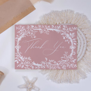 Tijdloze Vintage Bloem Roze Baby Shower Bedankkaart