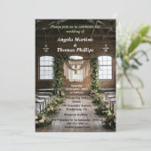 Tijdloze vintage bruiloft kaart (Staand voorkant)