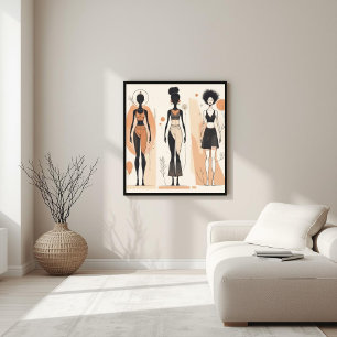 Tijdloze Vorm – Minimalistische Vrouwelijke Kunst  Poster