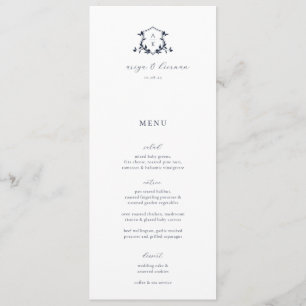 Tijdloze wijnstokken bruiloft Crest Menu en dank u