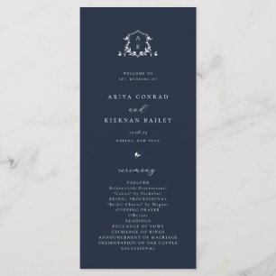 Tijdloze wijnstokken Monogram Crest Marine Blauw Programma