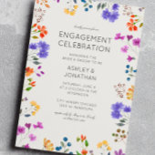 Tijdloze Wildflower Alabaster Engagement Party Kaart