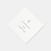 Tijdloze zwart-wit elegante bruiloft servet (Hoek)